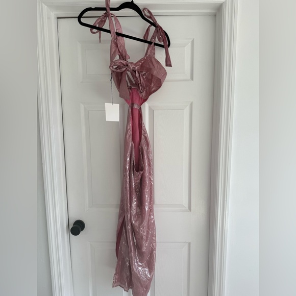 NWT Majorelle Graziella Iridescent Pink Tie Strap Midi Dress M - Picture 5 of 8